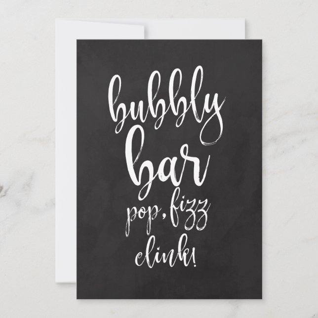 Panneau Mariage Bubly Mary Bar abordable Chalkboar (Devant)