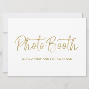 Panneau mariage "Cabine photo"   Or élégant