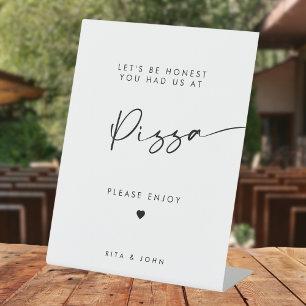 Panneau Mariage Chic Moderne Calligraphie Pizza Ba