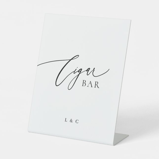 Panneau Mariage Cigar Bar noir blanc (Recto)