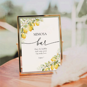 Panneau Mariage citron vert Mimosa Bar