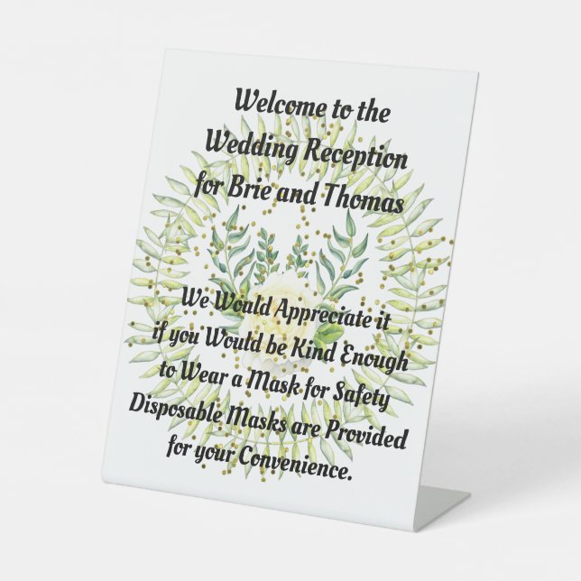 Panneau mariage demandant aux clients de porter un (Recto)