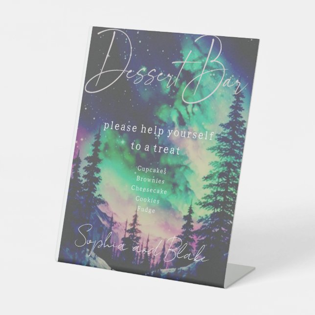 Panneau Mariage du bar-dessert Northern Lights (Recto)