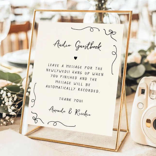 Panneau Mariage du livre d'or audio jouable tiré à (Créateur téléchargé)