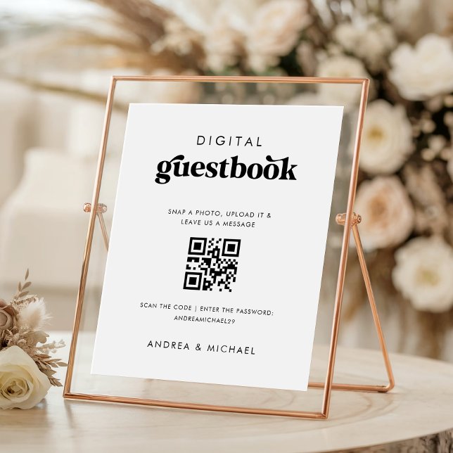 Panneau Mariage du livre d'or numérique Code QR ré (Créateur téléchargé)