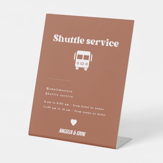 Panneau Mariage du service de navette moderne Retr (Recto)