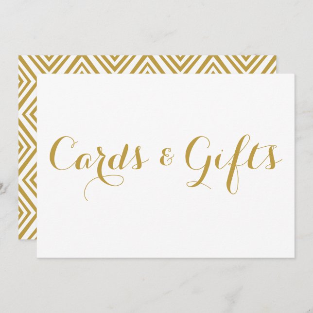 Panneau Mariage Gold Modern Calligraphy Cartes & C (Devant / Derrière)
