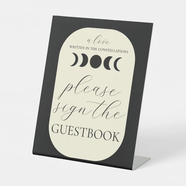 Panneau Mariage Lunar Luxe noir et crème (Recto)