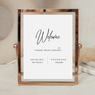Panneau Mariage minimaliste de mot de passe WiFi m