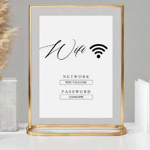 Panneau Mariage minimaliste de mot de passe WiFi m