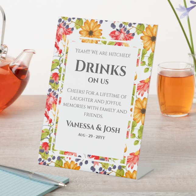 Panneau Mariage moderne brillant à motifs floraux (In SItu)