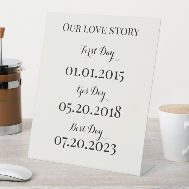 Panneau mariage Pedestal de notre histoire d'amour (In SItu)