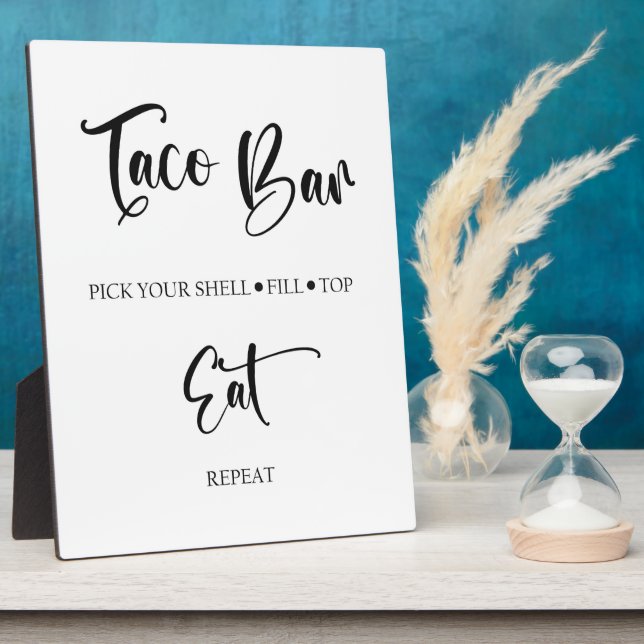 Panneau Mariage Taco bar Tabletop Plaque (Côté)