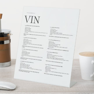 Panneau Menu Vin - Élégant affichage physique