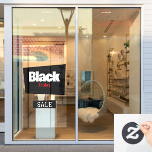 Panneau moderne tendance Black Friday Rouge & Blac