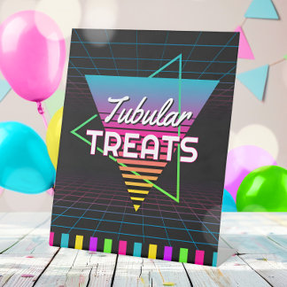 Panneau Neon Retro Party Food Pedestal