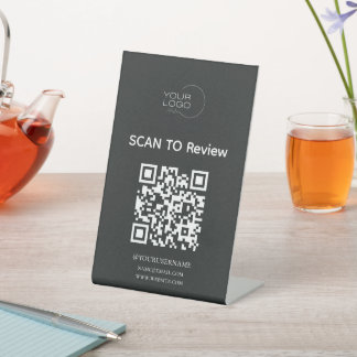 Panneau noir Scan to Review QR