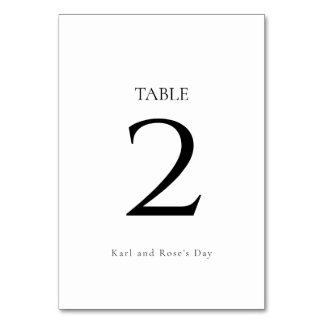 Panneau Numéro de table Mariage modifiable minimal