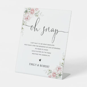 Panneau 'Oh Snap' pour Baby Shower Rose Foncé