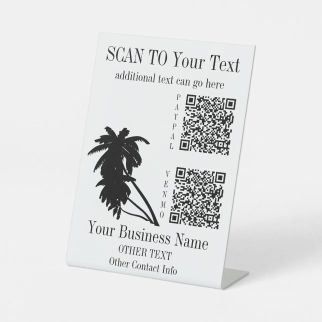 Panneau Paiement ici 2 Modèle de code QR Plage Tro (Recto)