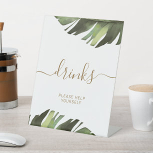 Panneau Palm Tropical Floral Douche Boissons