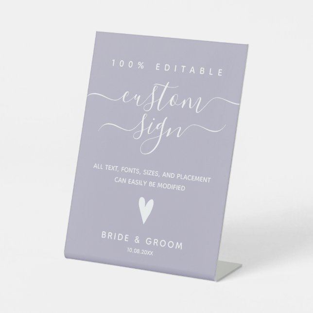 Panneau Pedestal de mariage personnalisé 100% modi (Recto)