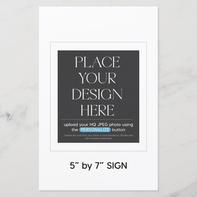 Panneau personnalisé - 5,5 x 8,5 po adapté à un ca (Devant)