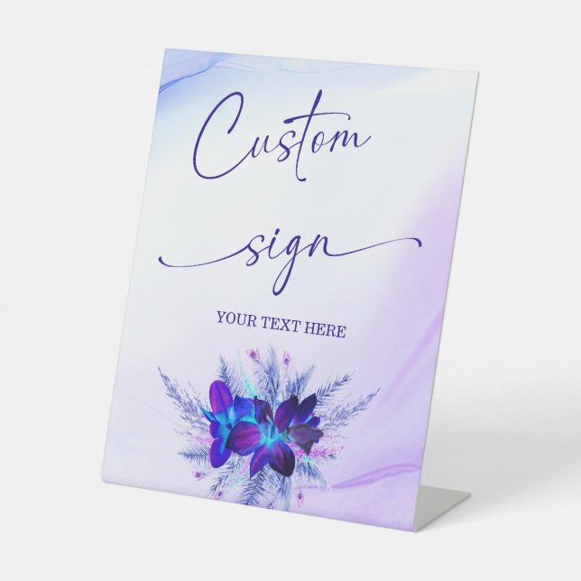 Panneau personnalisé Orchidée violette et bleue (Recto)