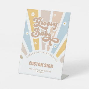 Panneau personnalisé super Baby shower rétro rose 