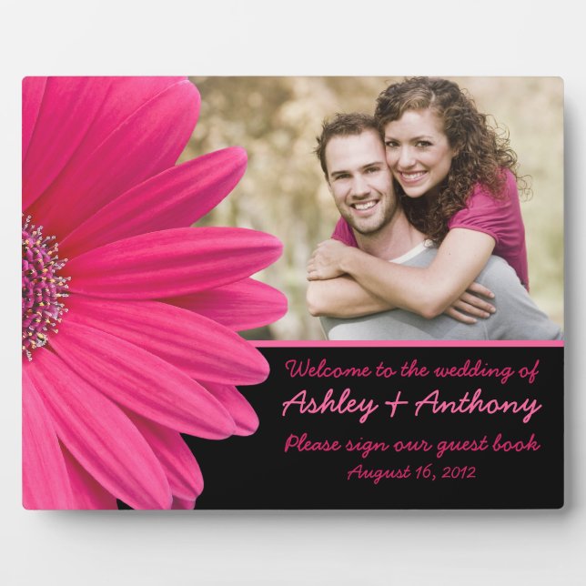Panneau photo Mariage rose Gerbera Daisy Plaque (Devant)