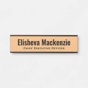 Panneau Plaque de la porte de bureau Orange Peach