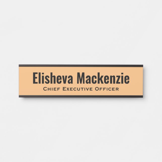 Panneau Plaque de la porte de bureau Orange Peach (Devant)
