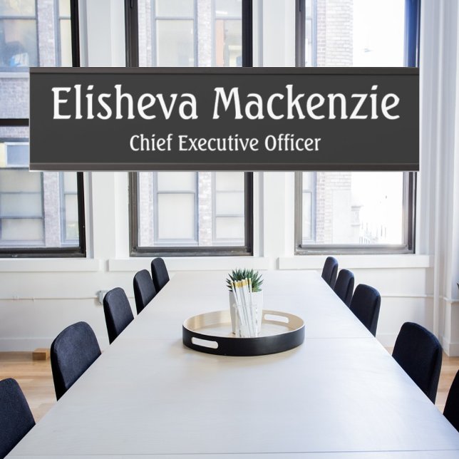 Panneau Plaque de nom de la porte de bureau - noir (Créateur téléchargé)