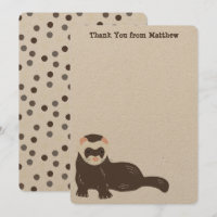 Panneau plat Brown Ferret Merci Cartes