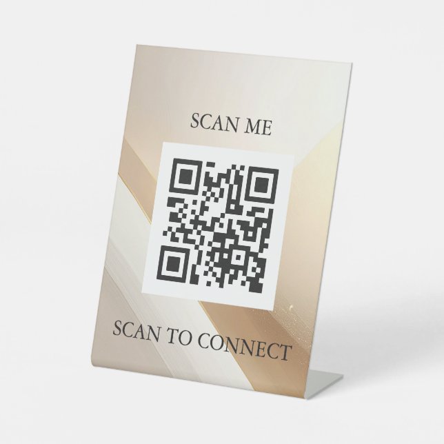 Panneau QR Code Luxueux | Panneau de Table "Scanne (Recto)