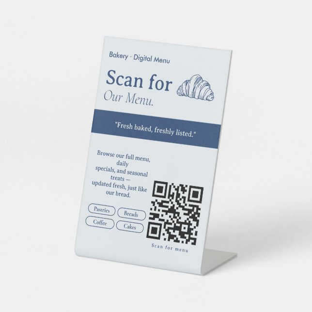Panneau QR Code Minimal pour Menu | Menu Numérique (Recto)