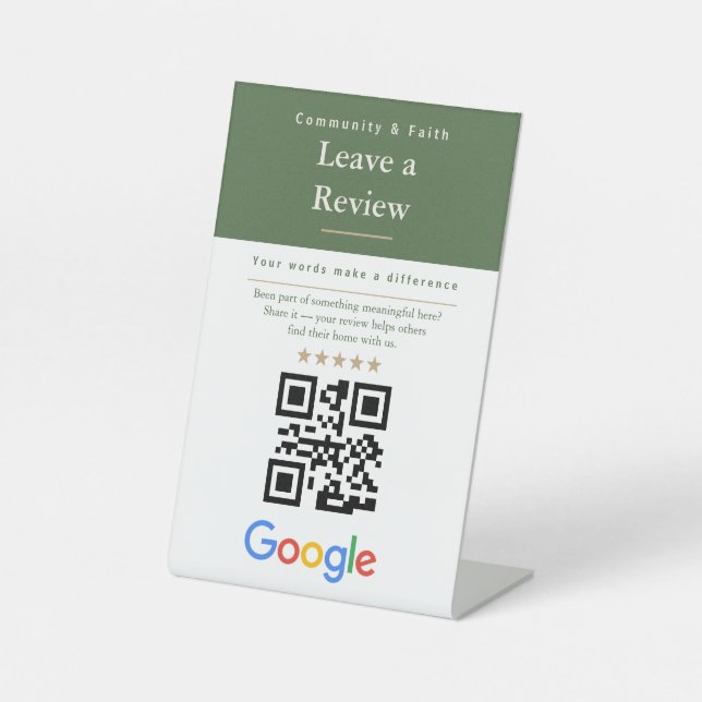 Panneau QR Code pour laisser un avis | Avis Google (Recto)
