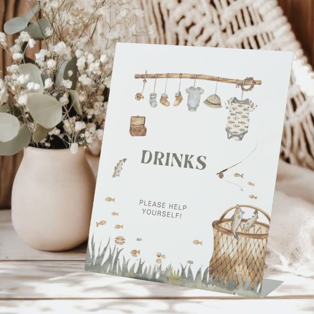 Panneau Reel Fun Fishing Baby shower Boissons (Créateur téléchargé)