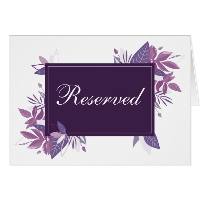 Panneau réservé aux feuilles violettes. Mariage bo (Devant Horizontal)