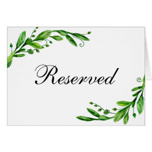 Panneau réservé mariage vert. Carte de table d'été