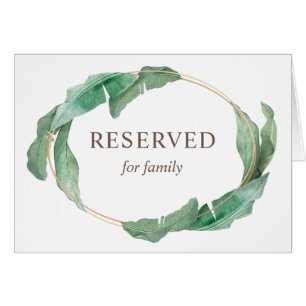 Panneau réservé tropical aquarelle. Mariage vert