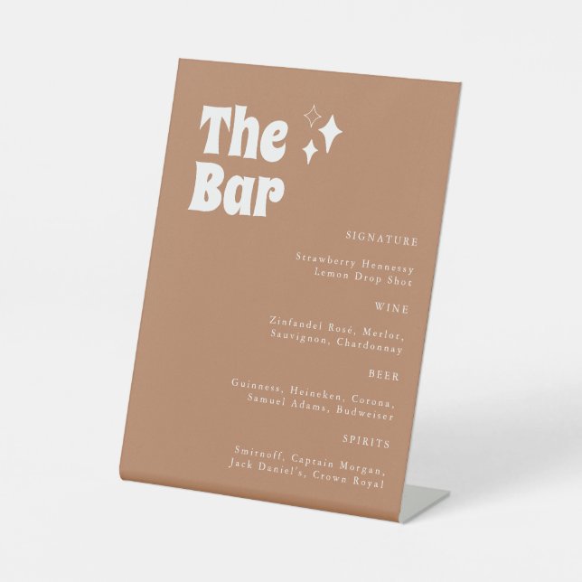 Panneau Retro Vintage simple moderne Mariage (Recto)