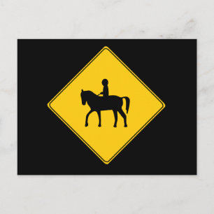 Panneau routier - Carte postale de l'équitation