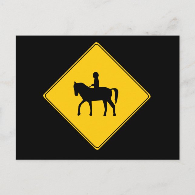 Panneau routier - Carte postale de l'équitation (Devant)