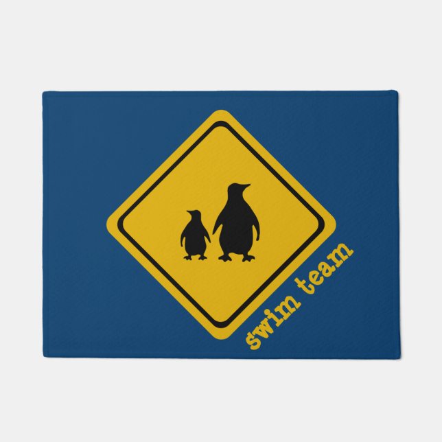 panneau routier pingouin - paillasson (Devant)