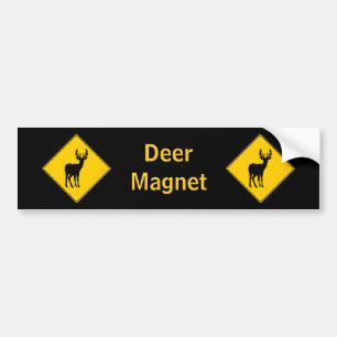 Panneau routier - Sticker pare-chocs de cerfs