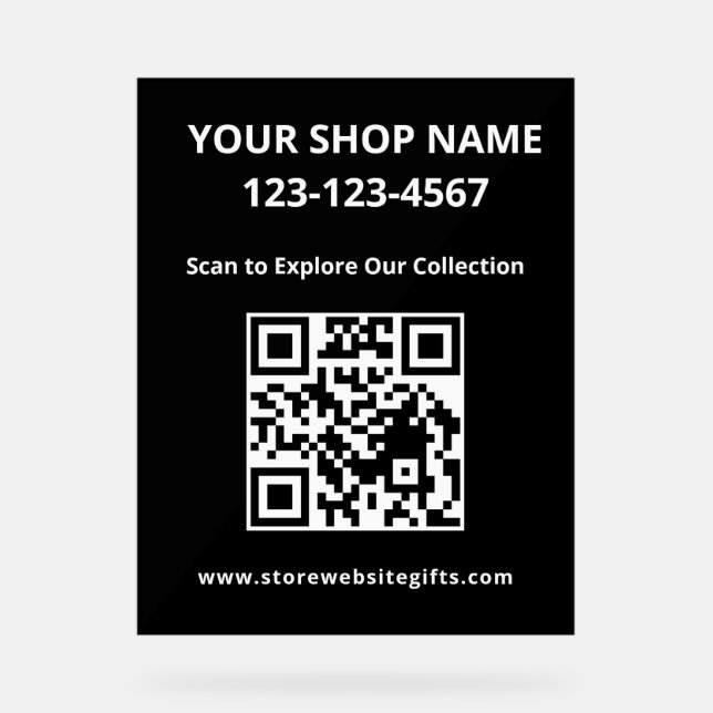 Panneau signalétique en acrylique avec code QR mar (Recto)