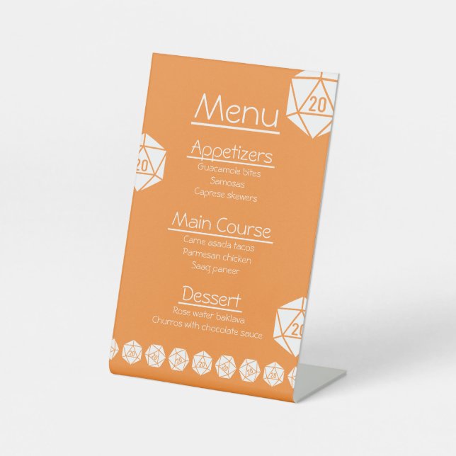 Panneau Tabletop Chic en Orange (Recto)