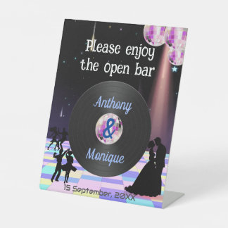 Panneau Tabletop Mariage Disco personnalisable