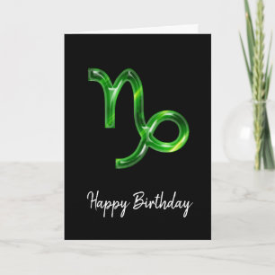 Panneau vert Capricorne Carte d'anniversaire